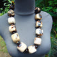285 gr 25 beads Big Necklace Indonesian white Amber for Healing AWKK6