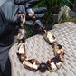206 gr 19 beads Big Necklace Indonesian white Amber for Healing AWKK8