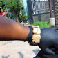 112 gr 7 Square Beads Bangle Indonesian White Amber for Healing 26BE42