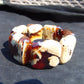 112 gr 7 Square Beads Bangle Indonesian White Amber for Healing 26BE42