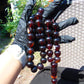 147 gr Tasbih Mesbah Rosary 33+3 Beads 19 mm Indonesian Black Amber for Healing FR30