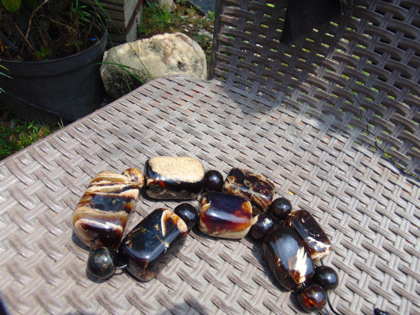 297 gr 25 beads Big Necklace Indonesian Amber for Healing AWKK7