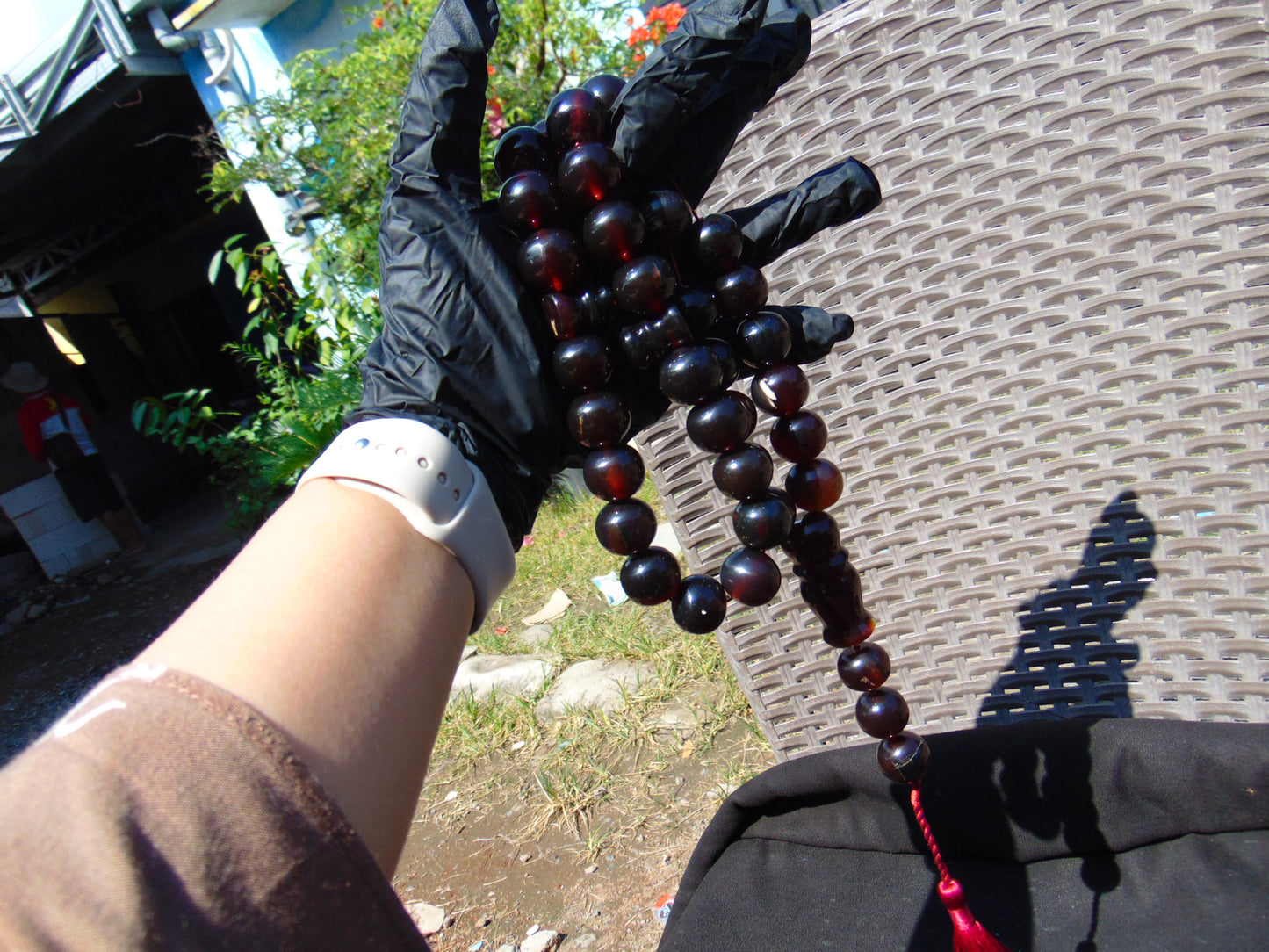 147 gr Tasbih Mesbah Rosary 33+3 Beads 19 mm Indonesian Black Amber for Healing FR30