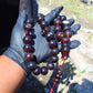 147 gr Tasbih Mesbah Rosary 33+3 Beads 19 mm Indonesian Black Amber for Healing FR30