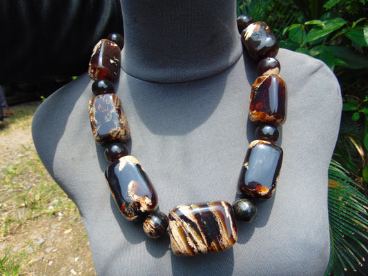 297 gr 25 beads Big Necklace Indonesian Amber for Healing AWKK7