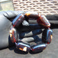 121 gr 7 Square Beads Bangle Indonesian Amber for Healing 26BE35