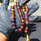 58 gr Tasbih Mesbah Rosary 33+2 Beads 15 mm Indonesian Blue Amber for Healing TB14i30