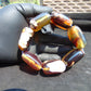 105 gr 7 Square Beads Bangle Indonesian Amber for Healing 26BE34