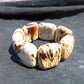 98 gr 7 Square Beads Bangle Indonesian White Amber for Healing 26BE46