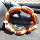 92 gr 7 Square Beads Bangle Indonesian Amber for Healing 26BE40