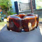 92 gr 7 Square Beads Bangle Indonesian Amber for Healing 26BE40