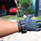 109 gr 7 Square Beads Bangle Indonesian Blue Amber for Healing 26BE36