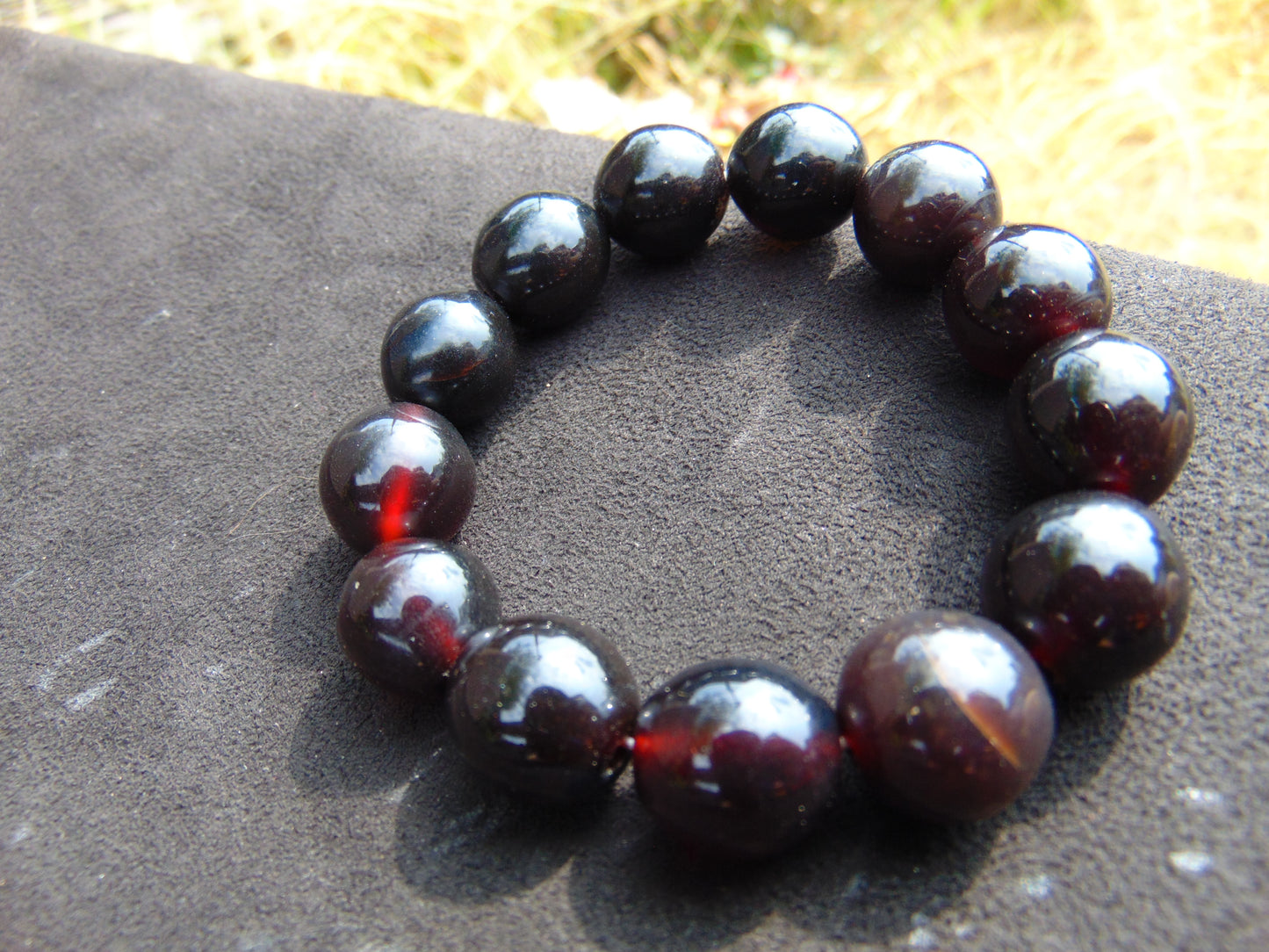 22 Gram 13 Small Beads Bracelet Indonesian Cherry Red Amber for Healing F11