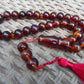 70 gr Tasbih Mesbah Rosary 33+3 Beads 16 mm Indonesian Red Amber for Healing FR25