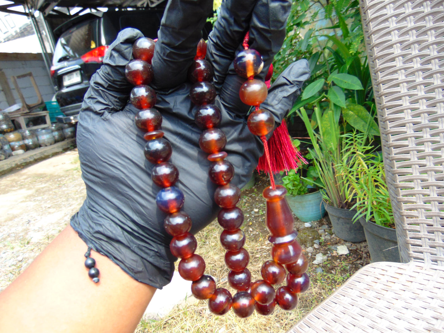 70 gr Tasbih Mesbah Rosary 33+3 Beads 16 mm Indonesian Red Amber for Healing FR25