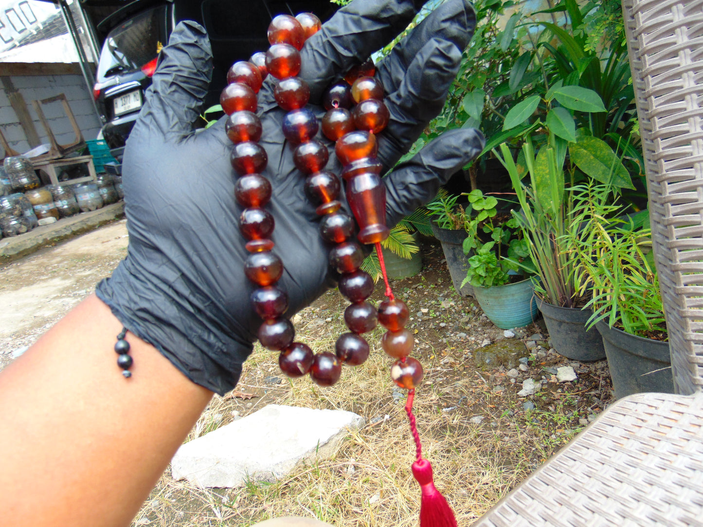 70 gr Tasbih Mesbah Rosary 33+3 Beads 16 mm Indonesian Red Amber for Healing FR25