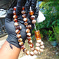 77 gr Tasbih Mesbah Rosary 33+3 Beads 16 mm Indonesian Yellow White Amber for Healing FR20