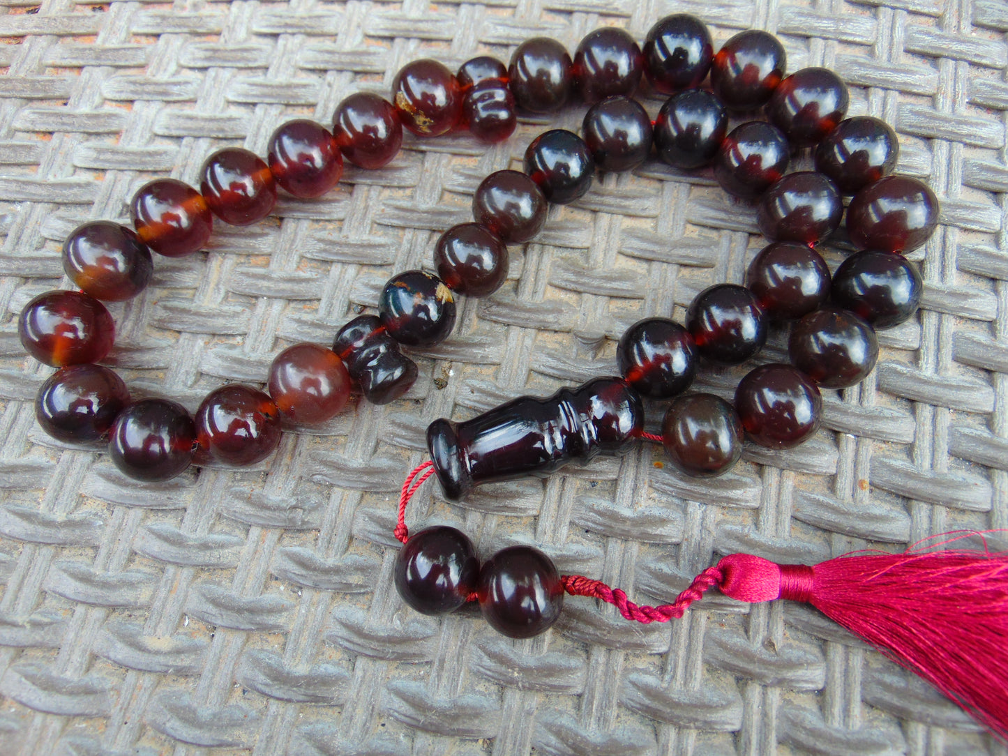 135 gr Big Tasbih Mesbah Rosary 33+2 Beads 18 mm Indonesian Black Amber for Healing Collection TB18i1
