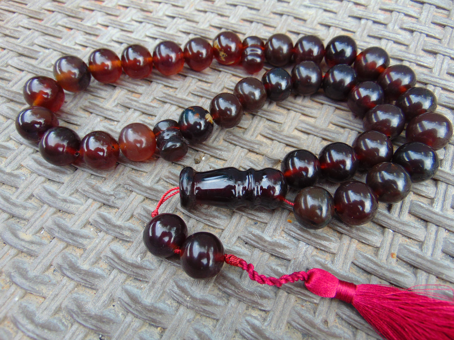 135 gr Big Tasbih Mesbah Rosary 33+2 Beads 18 mm Indonesian Black Amber for Healing Collection TB18i1