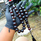 136 gr Big Tasbih Mesbah Rosary 33+2 Beads 18 mm Indonesian Black Amber for Healing Collection TB18i2