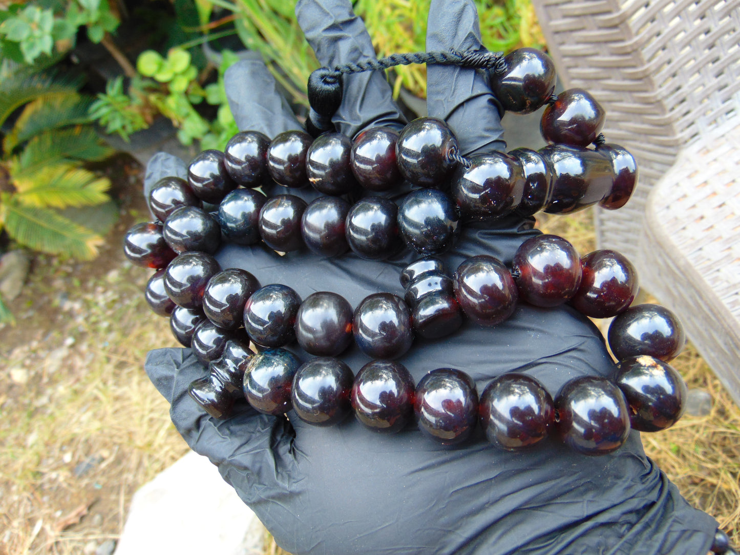 104 gr Big Tasbih Mesbah Rosary 33+3 Beads 18 mm Indonesian Cherry Red Amber for Healing Collection TB17i3