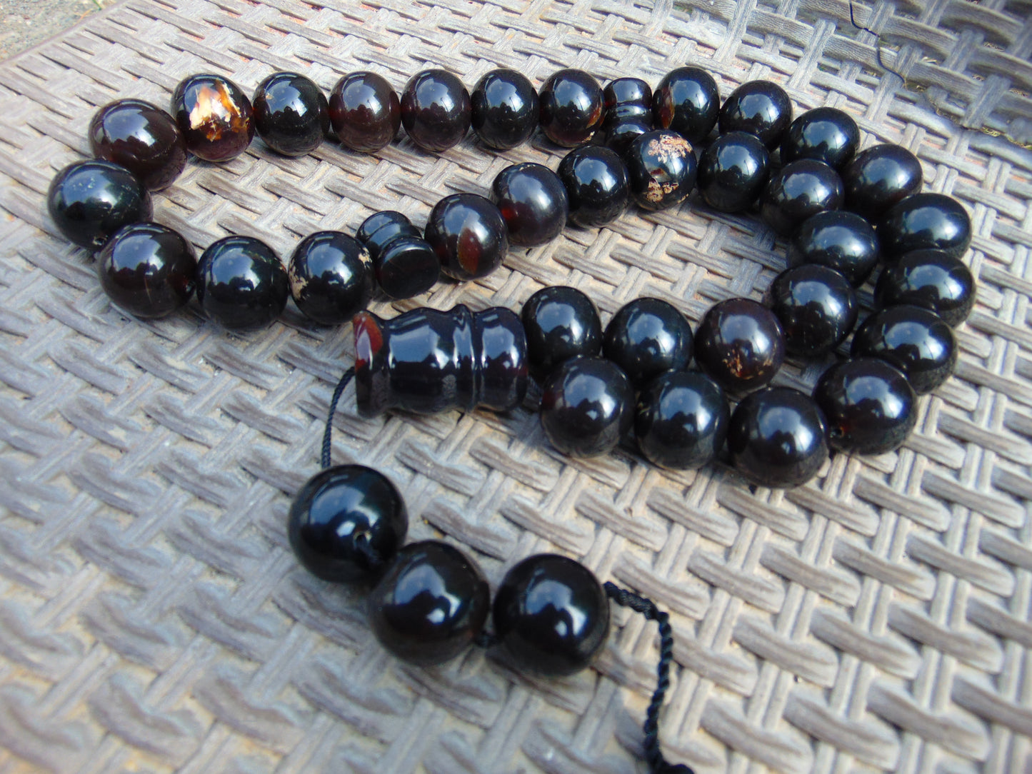 381 gr Big Tasbih Mesbah Rosary 33+3 Beads 25 mm Indonesian Cherry Red Amber for Healing Collection FR41