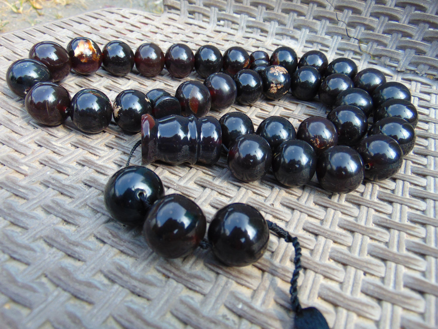381 gr Big Tasbih Mesbah Rosary 33+3 Beads 25 mm Indonesian Cherry Red Amber for Healing Collection FR41