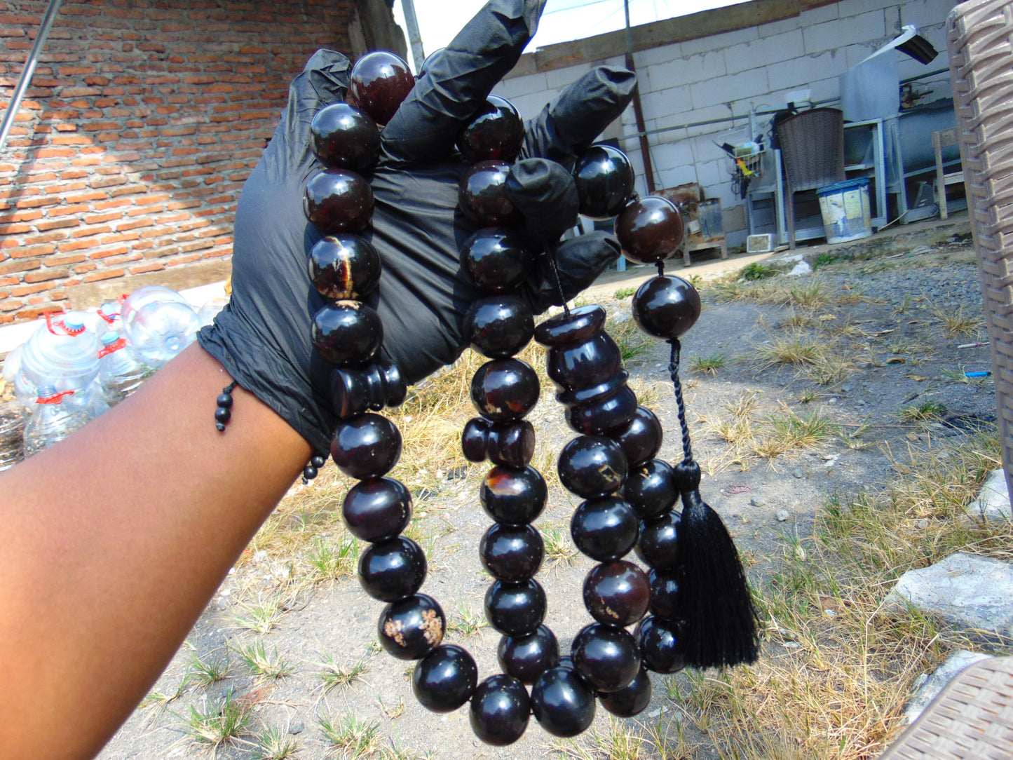 381 gr Big Tasbih Mesbah Rosary 33+3 Beads 25 mm Indonesian Cherry Red Amber for Healing Collection FR41