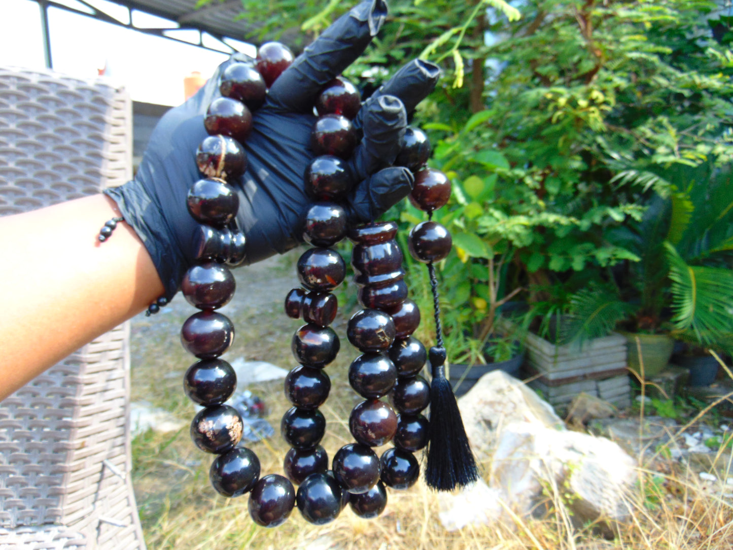 381 gr Big Tasbih Mesbah Rosary 33+3 Beads 25 mm Indonesian Cherry Red Amber for Healing Collection FR41