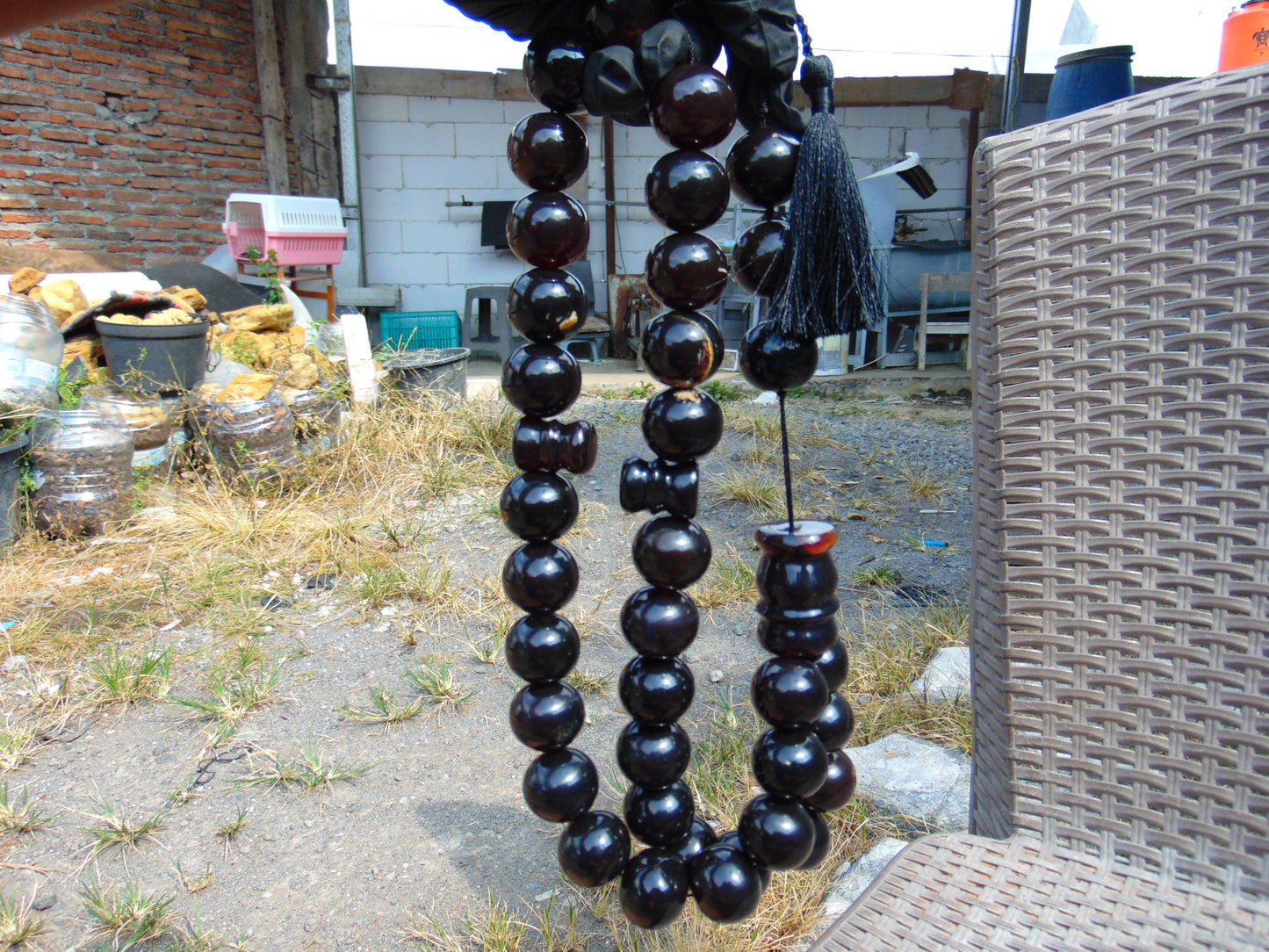 381 gr Big Tasbih Mesbah Rosary 33+3 Beads 25 mm Indonesian Cherry Red Amber for Healing Collection FR41