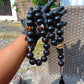 350 gr Big Tasbih Mesbah Rosary 33+3 Beads 25 mm Indonesian Black Amber for Healing Collection FR43