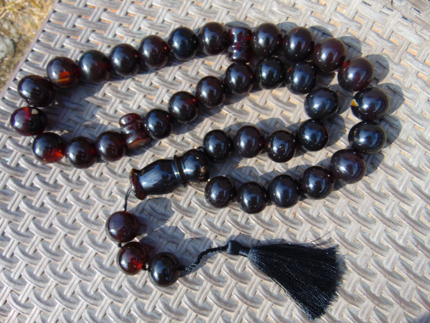 376 gr Big Tasbih Mesbah Rosary 33+3 Beads 25 mm Indonesian Cherry Red Amber for Healing Collection FR42
