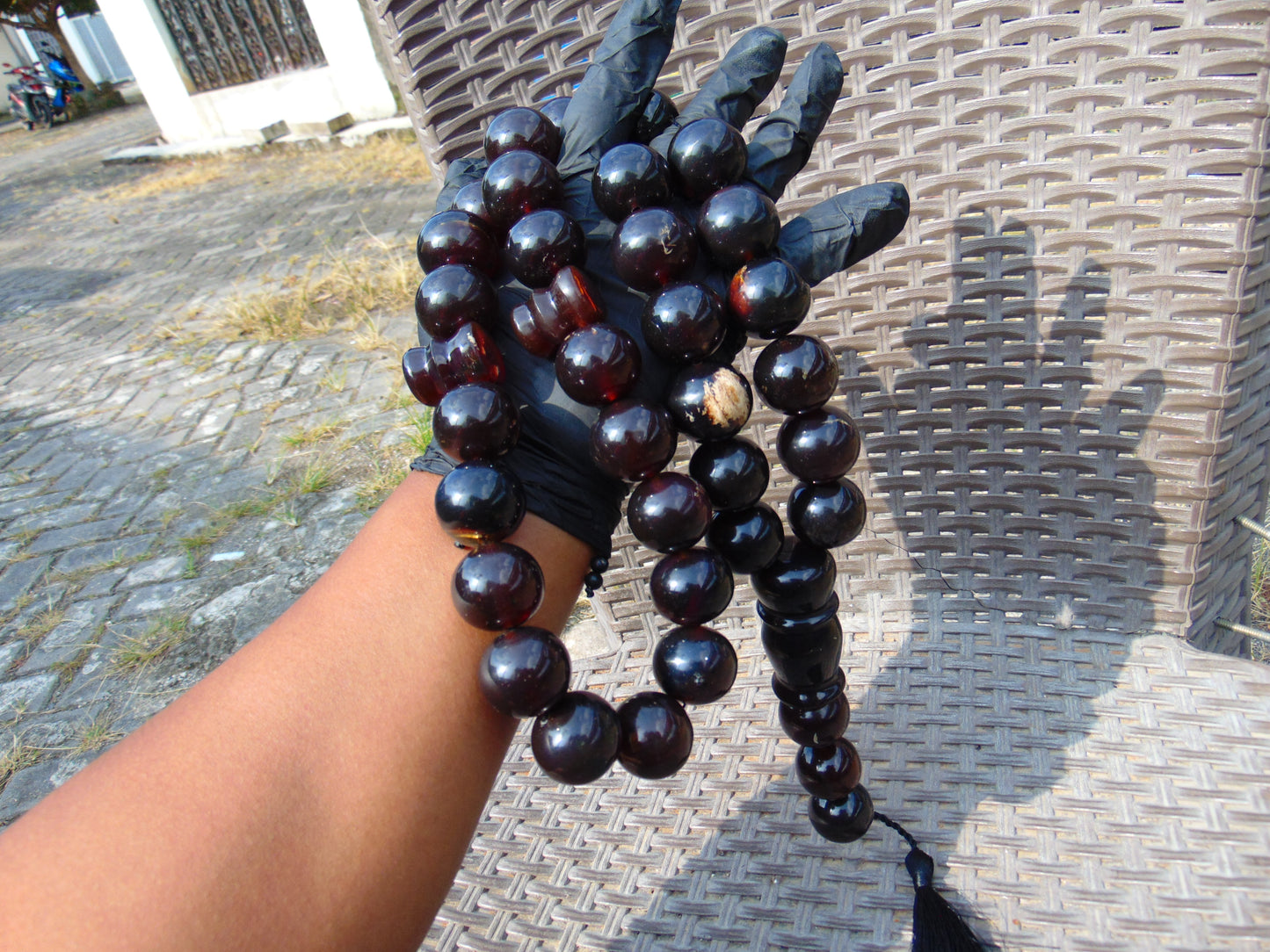 376 gr Big Tasbih Mesbah Rosary 33+3 Beads 25 mm Indonesian Cherry Red Amber for Healing Collection FR42