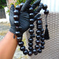 380 gr Big Tasbih Mesbah Rosary 33+3 Beads 25 mm Indonesian Black Amber for Healing Collection FR37