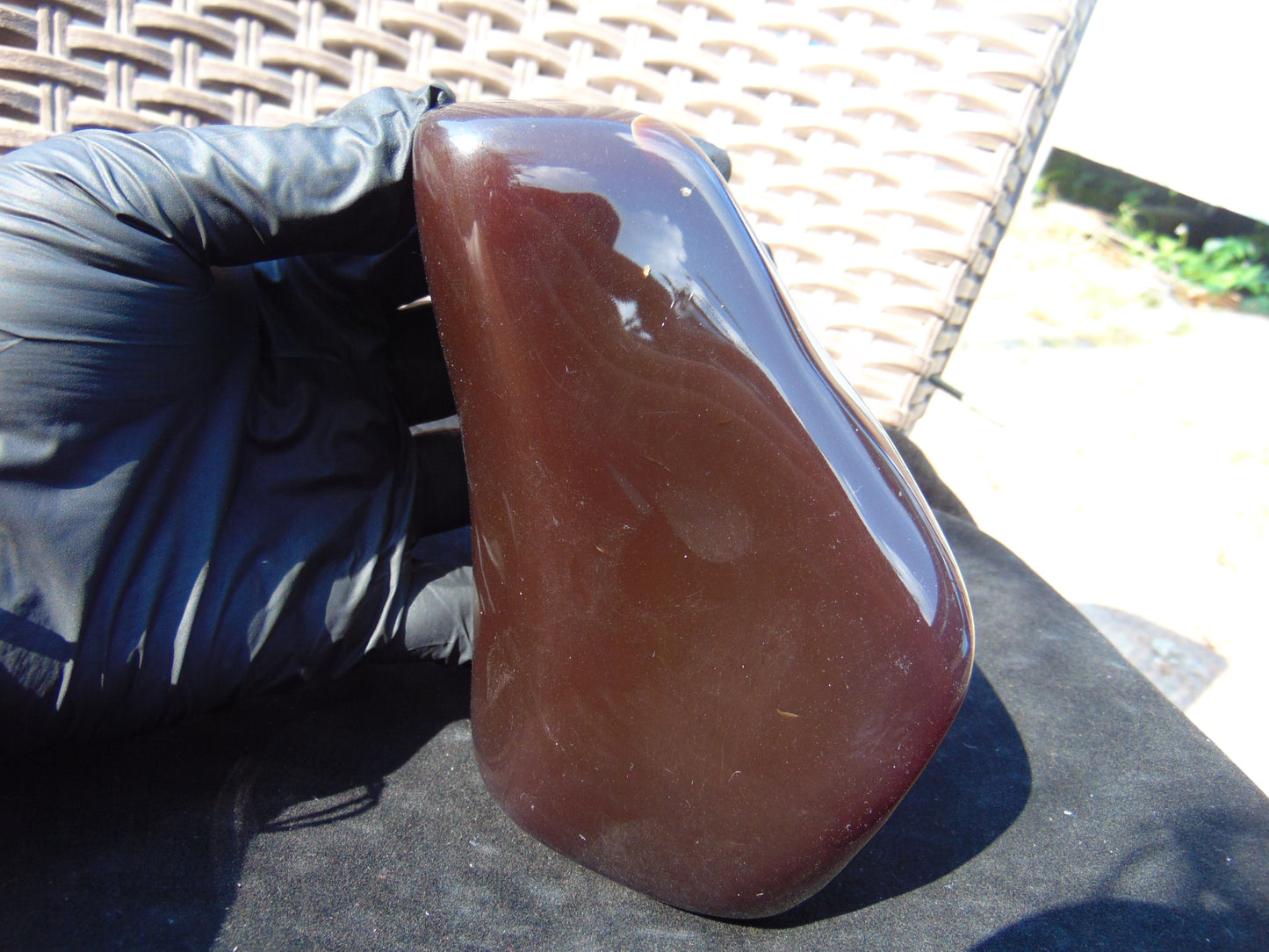 467 gr Blue Polished 16x10x6 cm Indonesia Dark Red Amber for Healing 26ML230