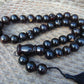 384 gr Big Tasbih Mesbah Rosary 33+3 Beads 25 mm Indonesian Black Amber for Healing Collection FR39