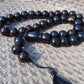 384 gr Big Tasbih Mesbah Rosary 33+3 Beads 25 mm Indonesian Black Amber for Healing Collection FR39