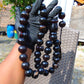 384 gr Big Tasbih Mesbah Rosary 33+3 Beads 25 mm Indonesian Black Amber for Healing Collection FR39