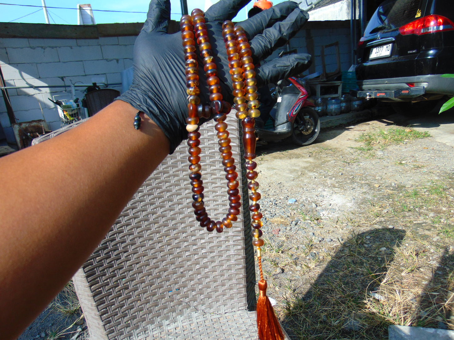 72 gram 99+9 Beads Tasbih Necklace Rosary for Yoga Meditation Indonesian Yellow Amber for Healing FR34