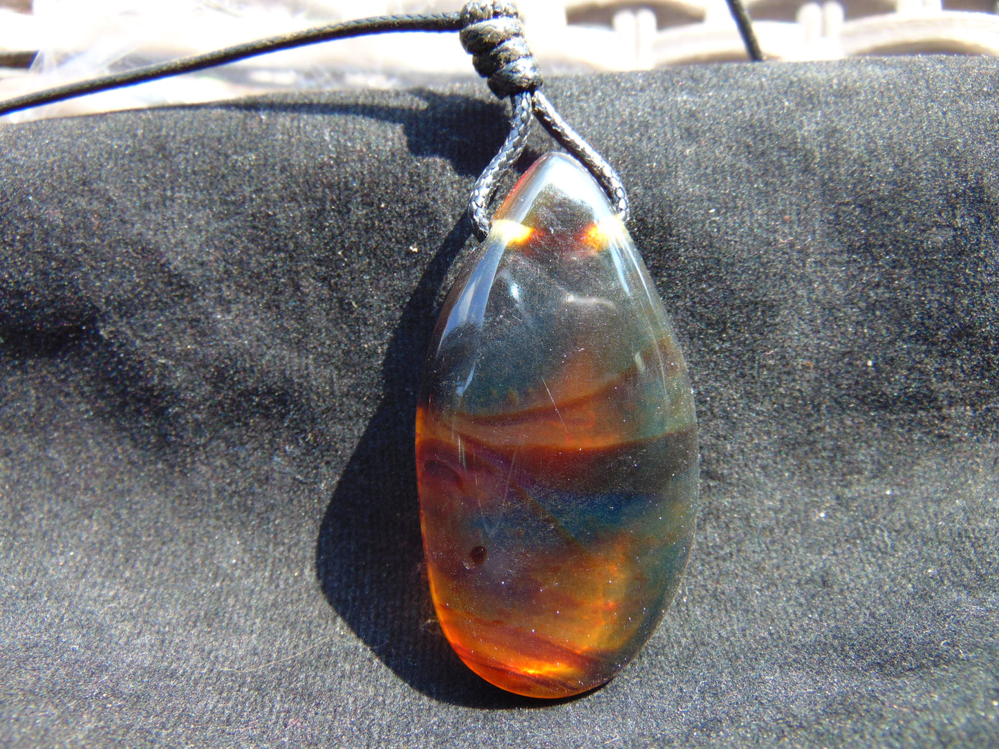 9 gram Pendant Indonesian Crystal Blue Amber for Healing pb5