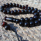 107 gr BIG Tasbih 33+3 Beads Mesbah Rosary Indonesian Black Amber for Healing TB17i6