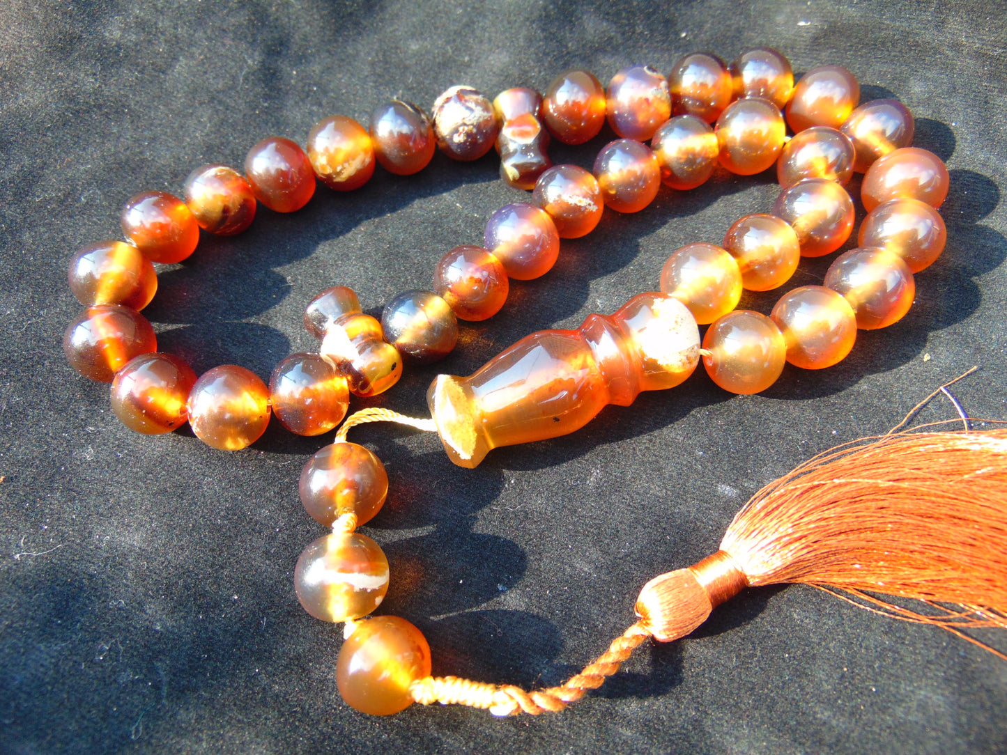 73 gr Hand Tasbih 33+3 Beads 15 mm Indonesian Cherry Red Amber for Healing no. 1