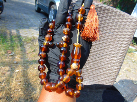 73 gr Tasbih 33+3 Beads 15 mm Indonesian Cherry Red Amber for Healing no. 1