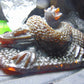 357 gram Dragon carving 7x3.5x3.1"  Indonesian Dark Green Amber