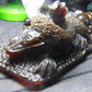 357 gram Dragon carving 7x3.5x3.1"  Indonesian Dark Green Amber