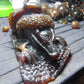 357 gram Dragon carving 7x3.5x3.1"  Indonesian Dark Green Amber