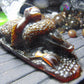 357 gram Dragon carving 7x3.5x3.1"  Indonesian Dark Green Amber