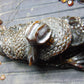 357 gram Dragon carving 7x3.5x3.1"  Indonesian Dark Green Amber
