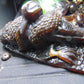 357 gram Dragon carving 7x3.5x3.1"  Indonesian Dark Green Amber