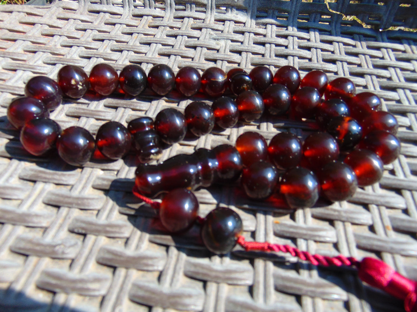 105 gr BIG Tasbih 36 Beads Mesbah Rosary Indonesian Red Amber for Healing TB17i9